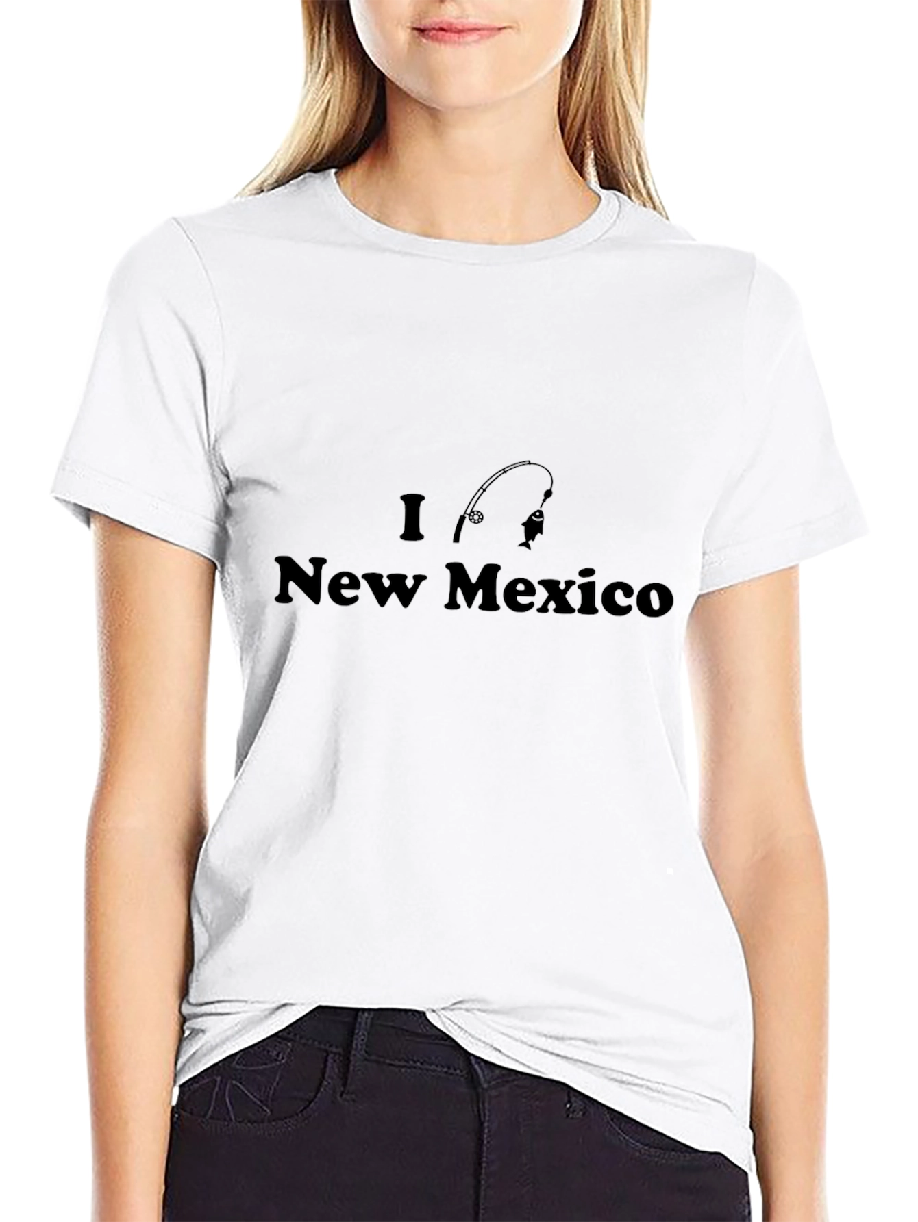 I Love New Mexico Fishing Black T-Shirt