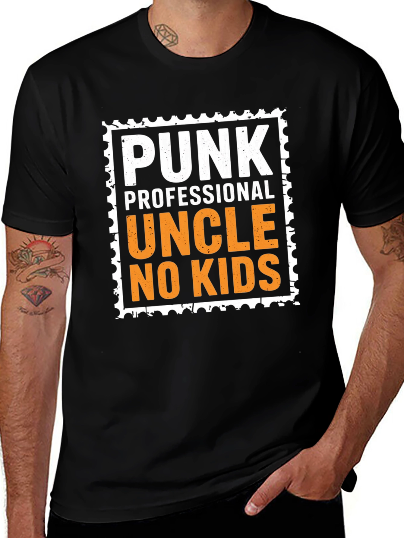 Punk Professional Uncle No Kids Black T-Shirt