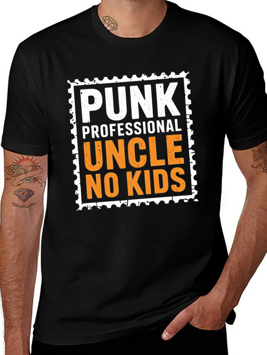 Punk Professional Uncle No Kids Black T-Shirt