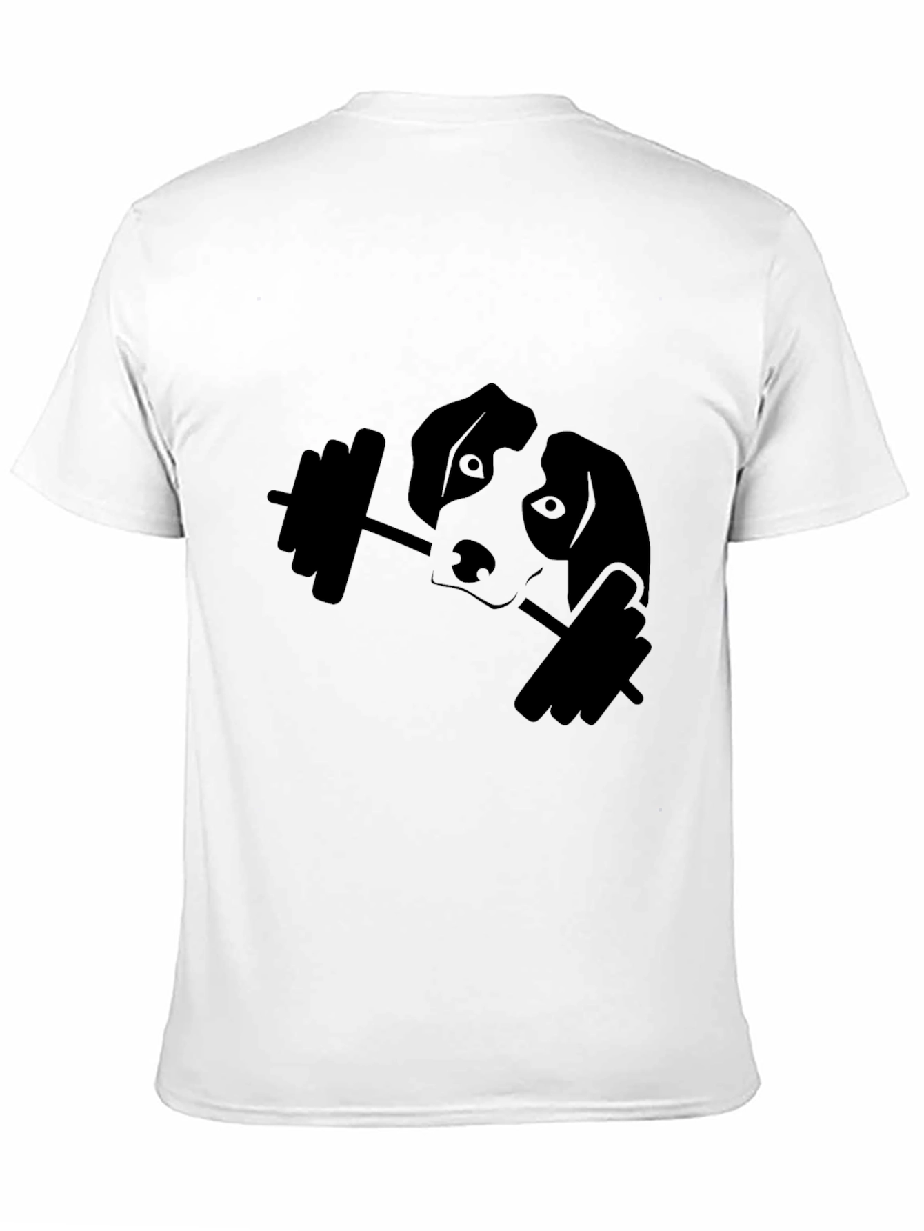 Dog Lifting Weights Graphic Tee - Black Cotton T-Shirt