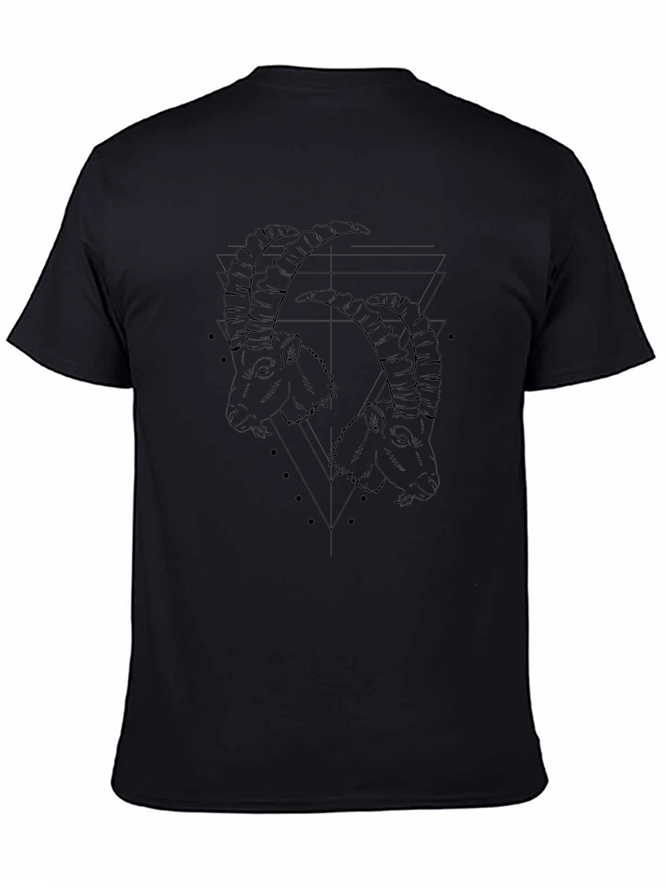 Geometric Goat Head Graphic Print T-Shirt