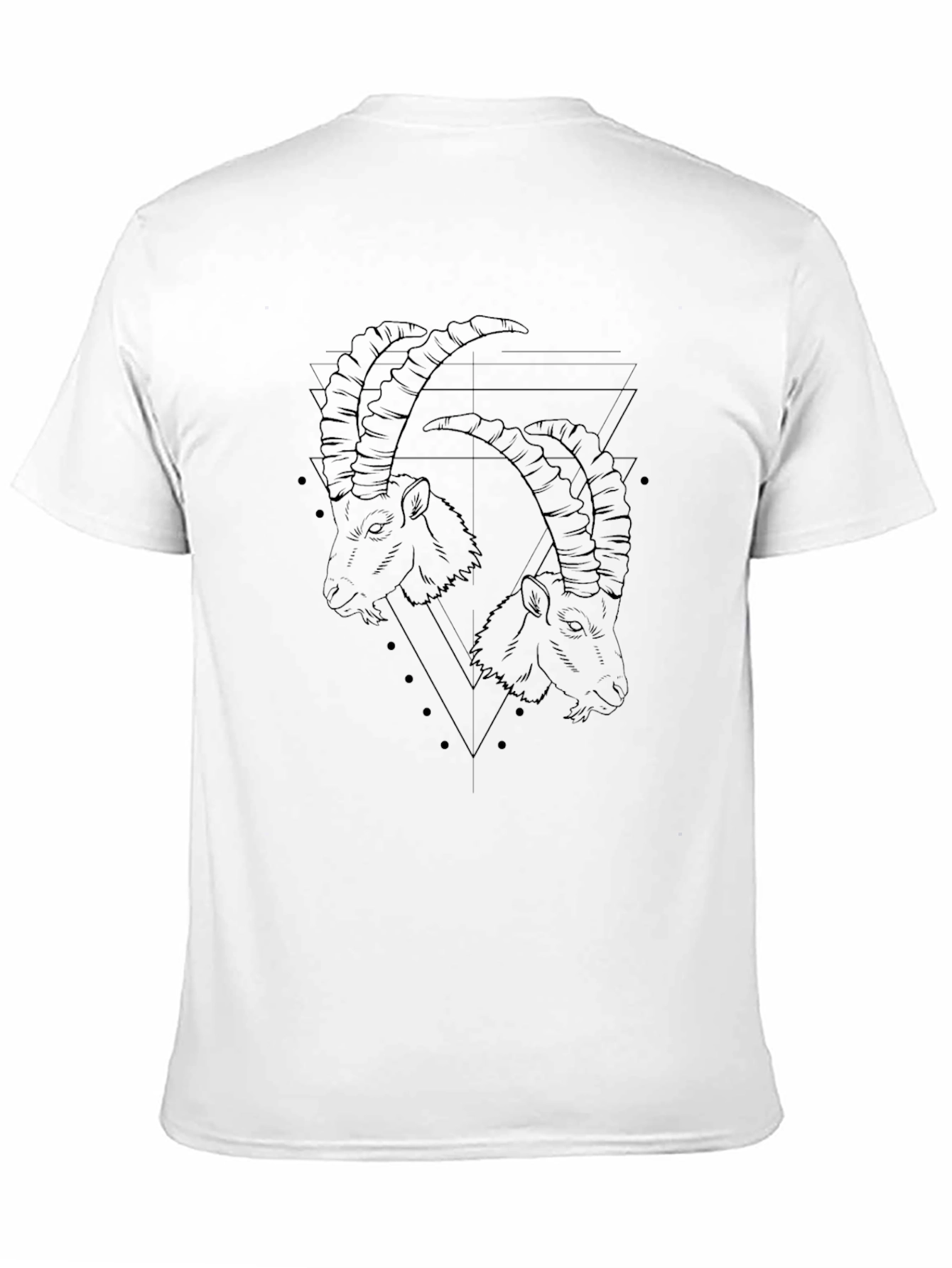 Geometric Goat Head Graphic Print T-Shirt
