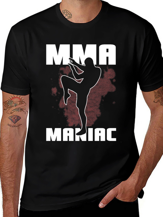 MMA Maniac Black T-Shirt Martial Arts Graphic Tee