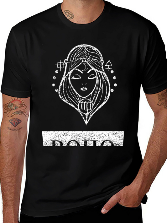 Virgo Zodiac Distressed Graphic Tee - Black