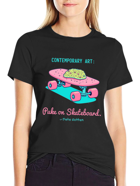 Contemporary Art: Puke on Skateboard Graphic Tee