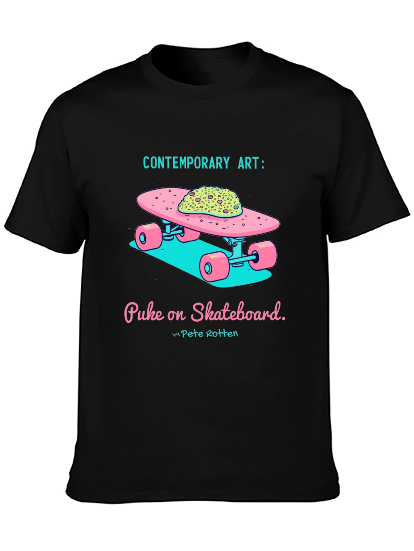 Contemporary Art: Puke on Skateboard Graphic Tee