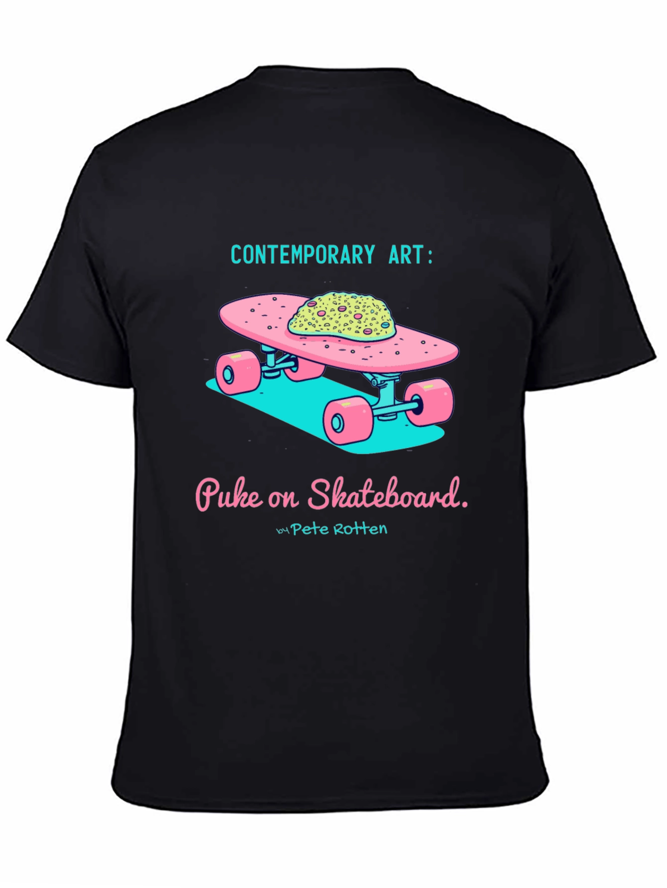 Contemporary Art: Puke on Skateboard Graphic Tee