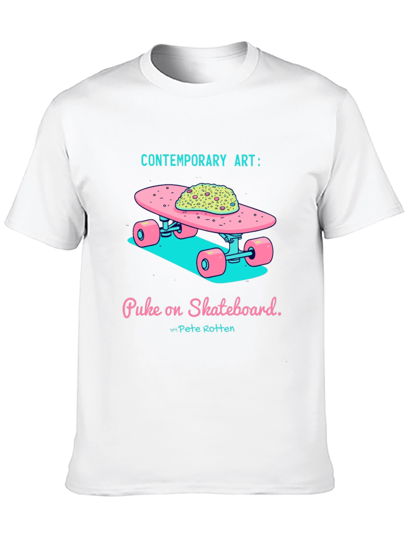 Contemporary Art: Puke on Skateboard Graphic Tee