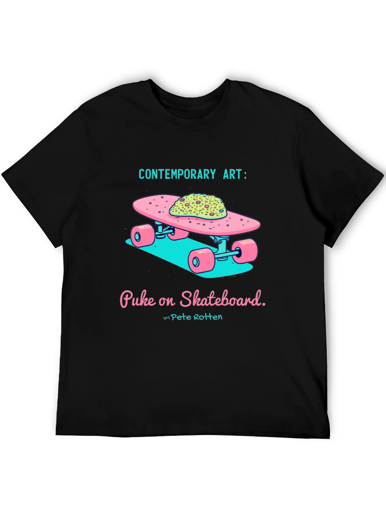 Contemporary Art: Puke on Skateboard Graphic Tee