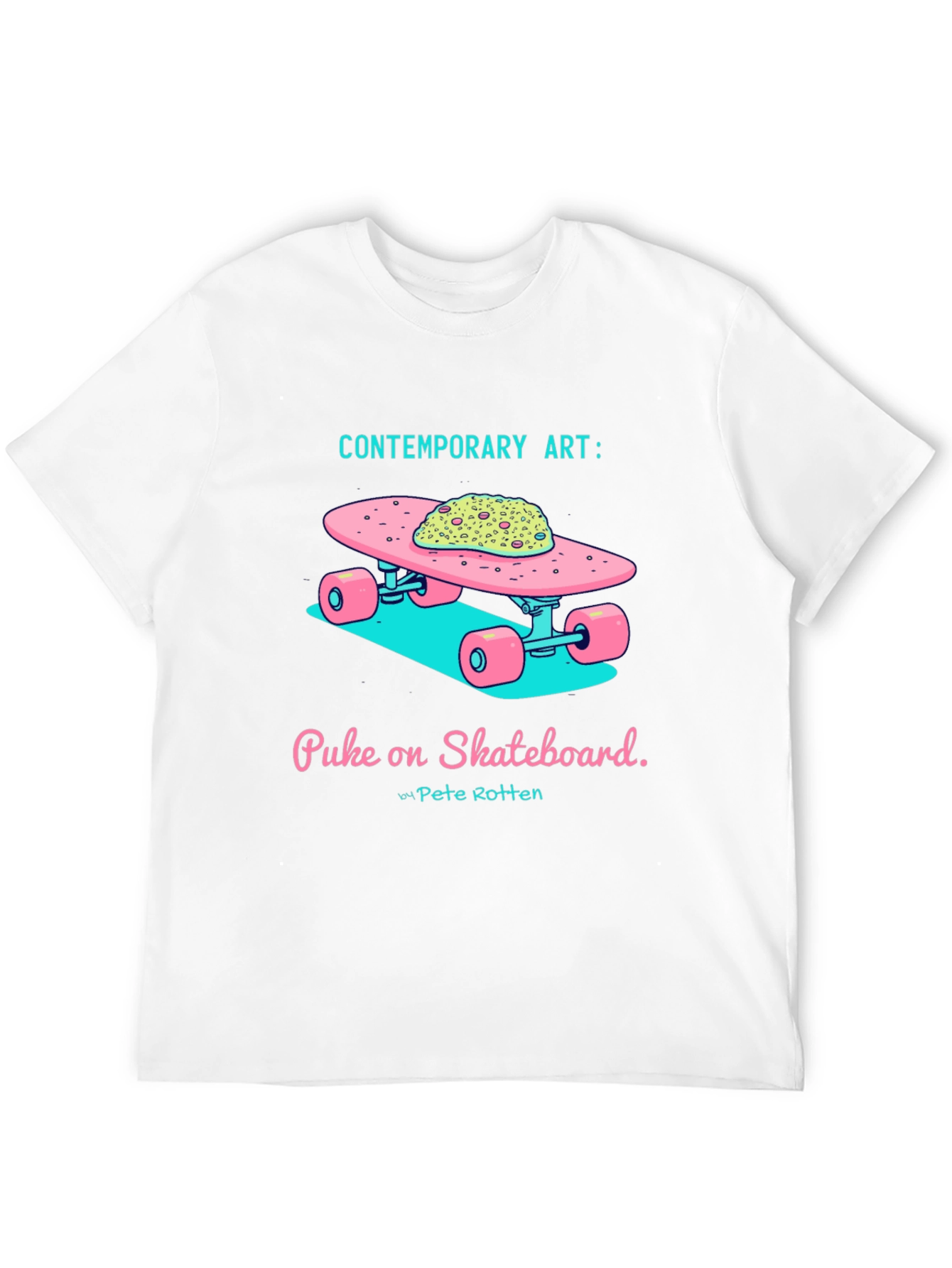 Contemporary Art: Puke on Skateboard Graphic Tee