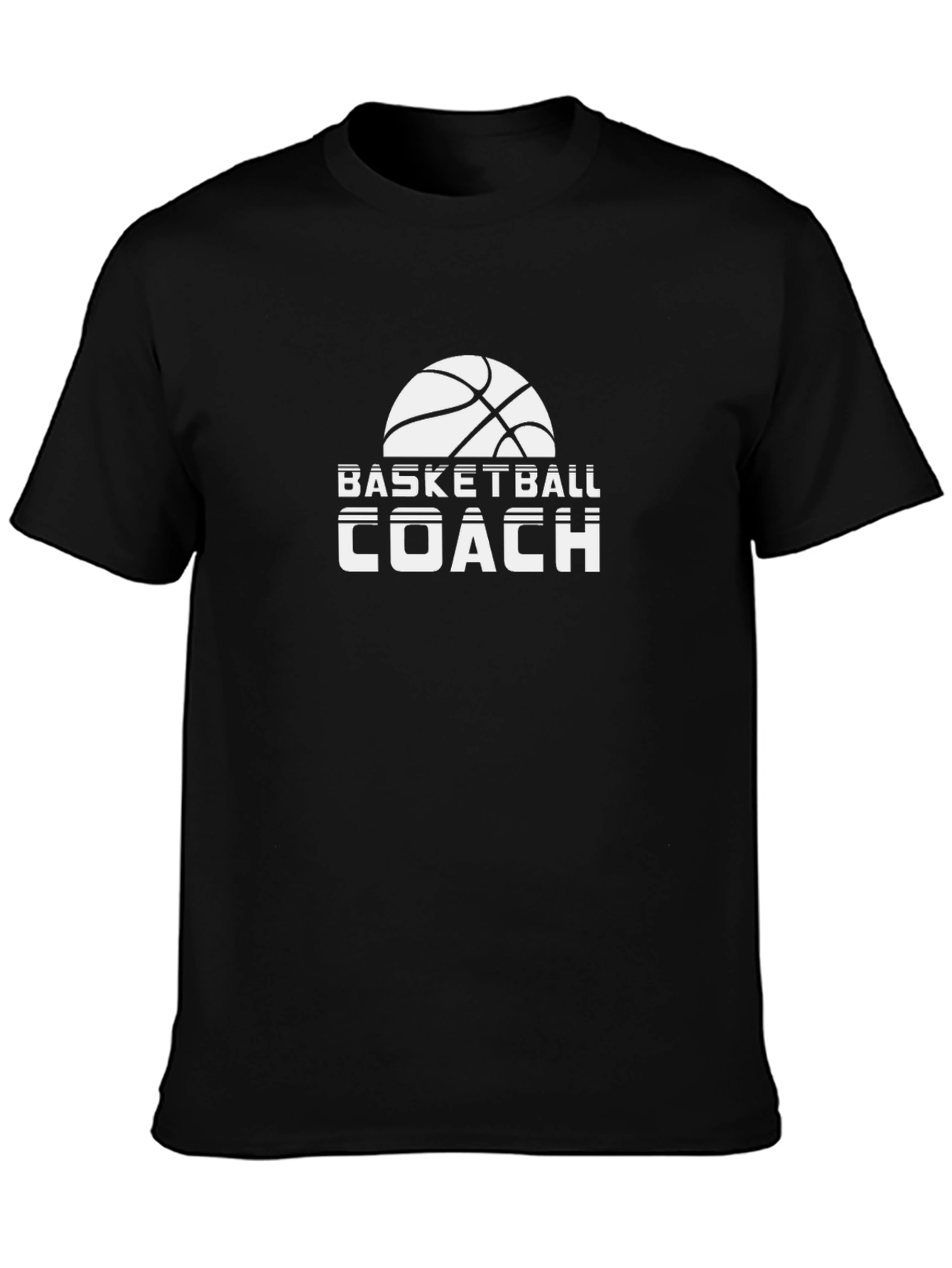 Basketball Coach Graphic Tee - Black Cotton T-Shirt