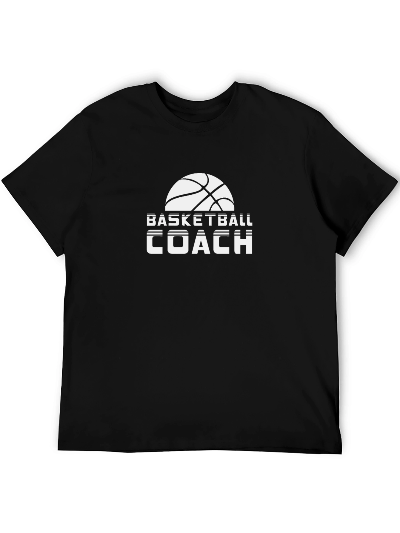 Basketball Coach Graphic Tee - Black Cotton T-Shirt