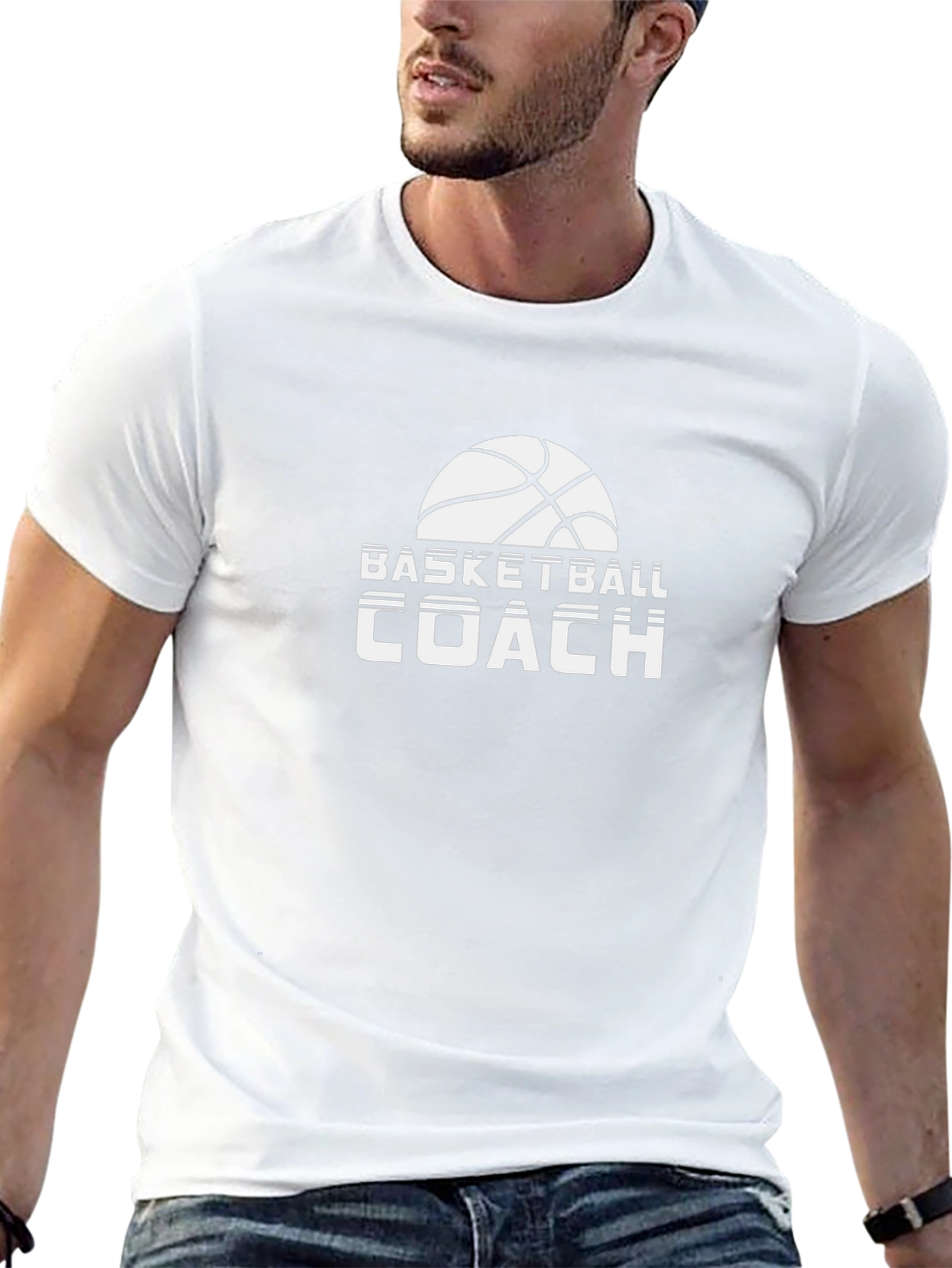 Basketball Coach Graphic Tee - Black Cotton T-Shirt