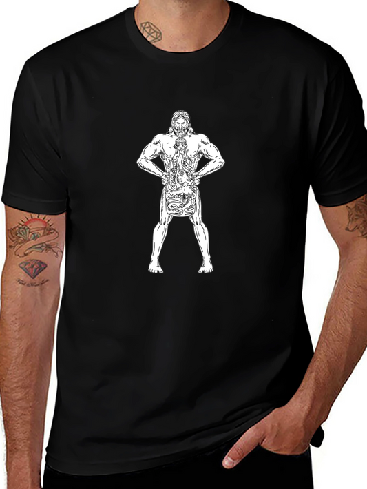 Poseidon Holding Octopus Tattoo Style T-Shirt
