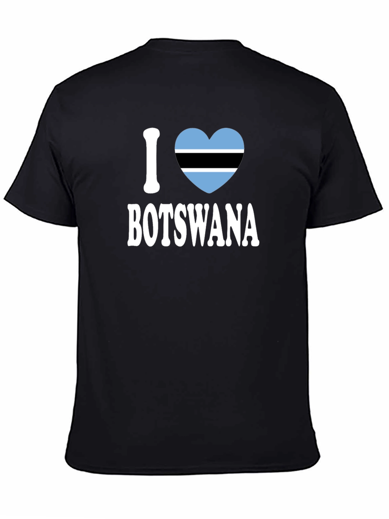 I Love Botswana T-Shirt - Botswana Flag Heart Design