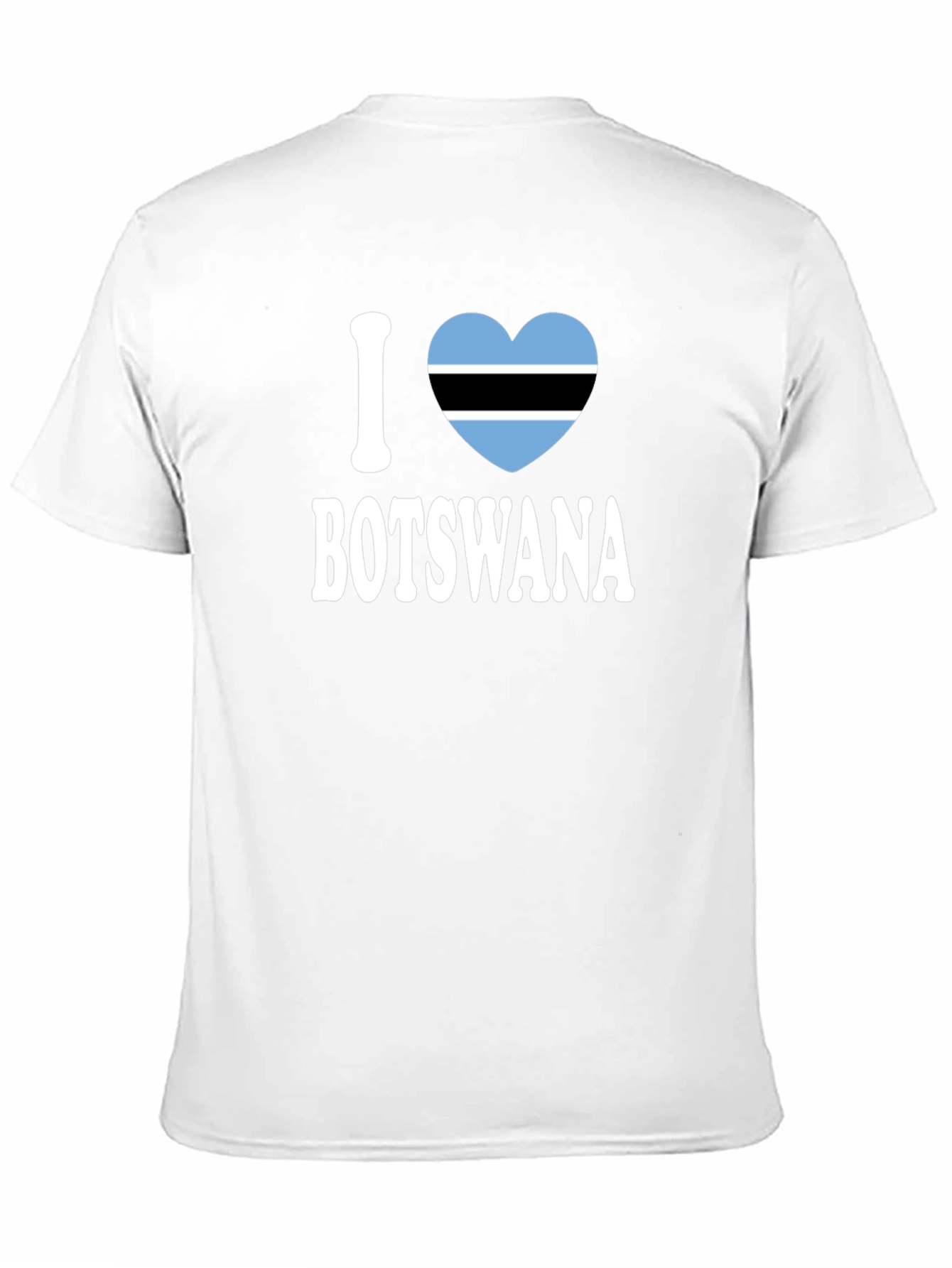 I Love Botswana T-Shirt - Botswana Flag Heart Design