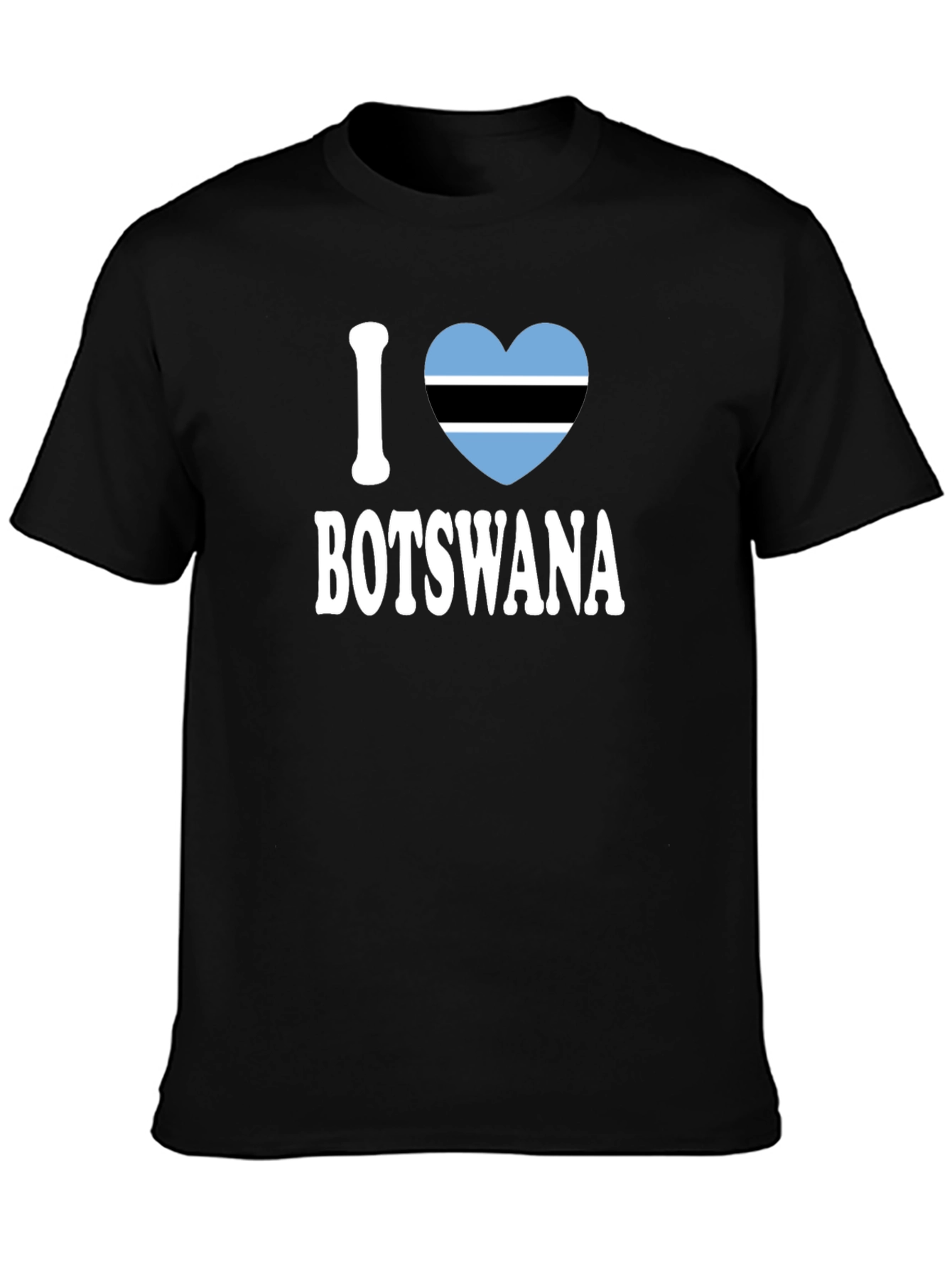 I Love Botswana T-Shirt - Botswana Flag Heart Design