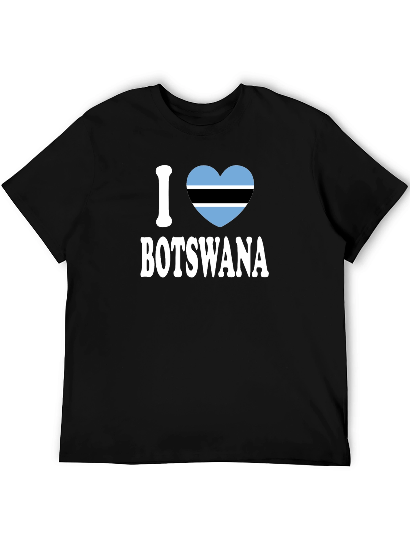 I Love Botswana T-Shirt - Botswana Flag Heart Design