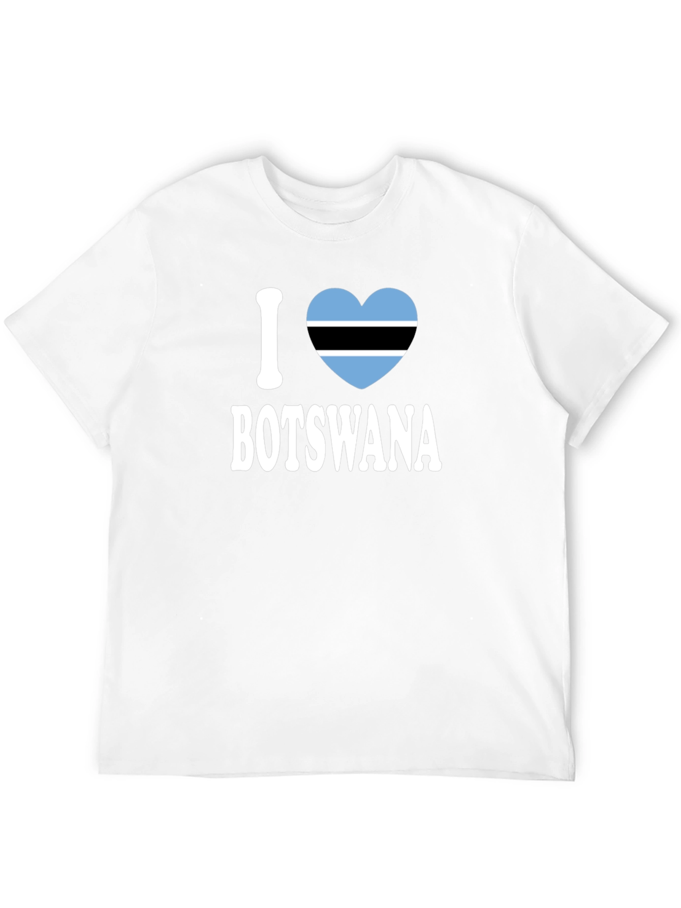 I Love Botswana T-Shirt - Botswana Flag Heart Design