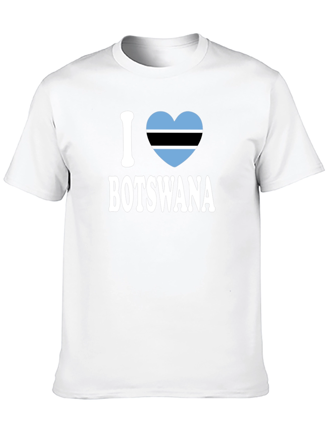 I Love Botswana T-Shirt - Botswana Flag Heart Design