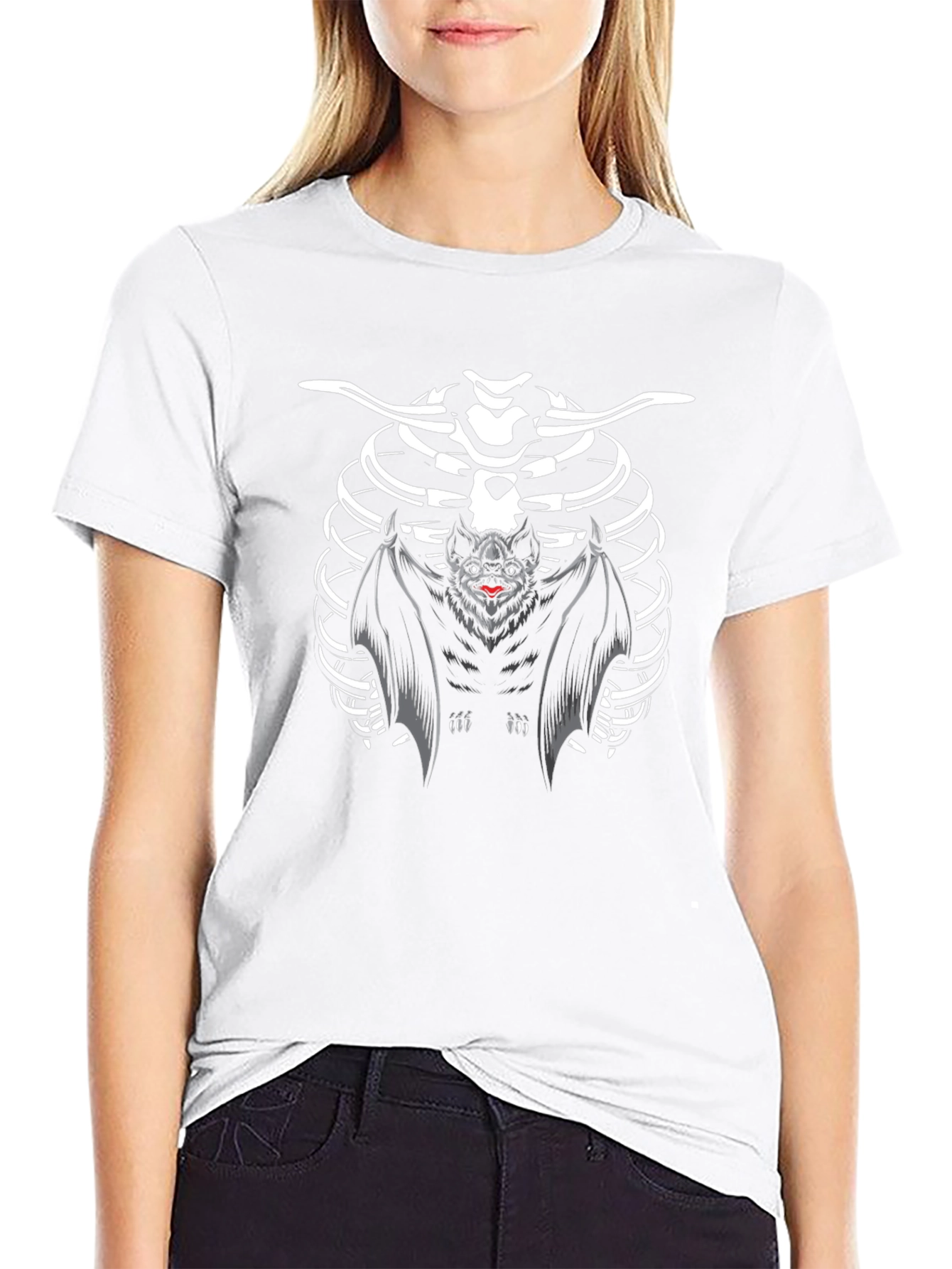 Bat Skeleton Ribcage Halloween T-Shirt