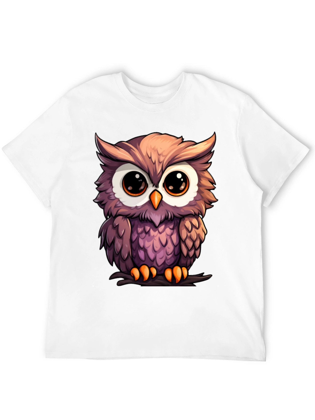 Cute Owl Graphic Tee - Mens Black T-Shirt