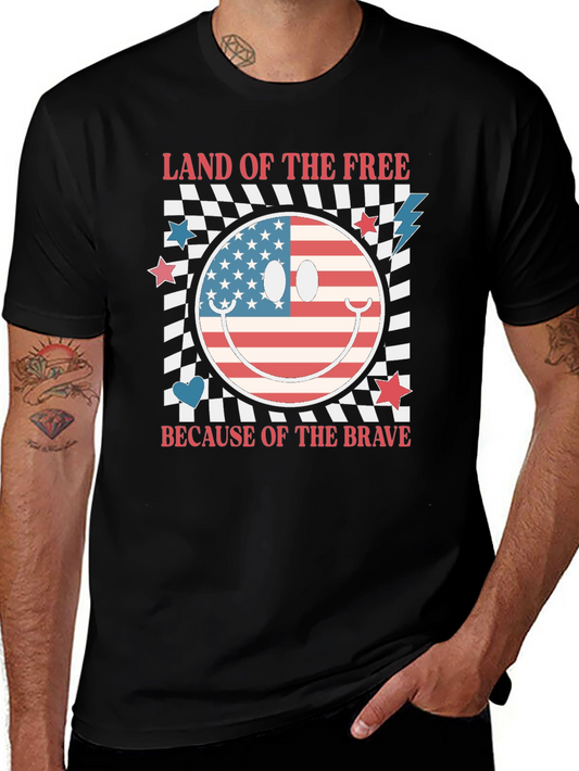 Patriotic Smiley Face Graphic T-Shirt