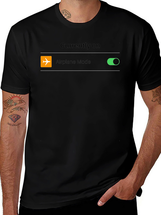 Airplane Mode On Black Tee Shirt