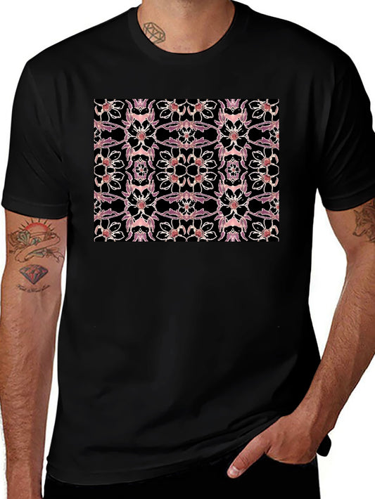 Floral & Skull Black T-Shirt
