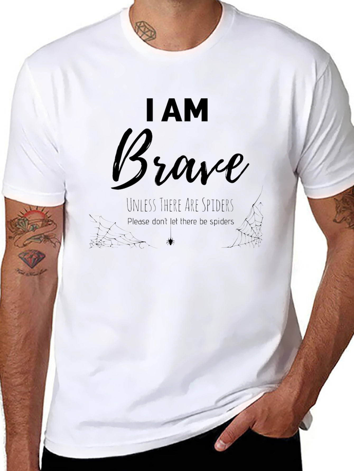 I Am Brave Spider Humor Graphic Tee