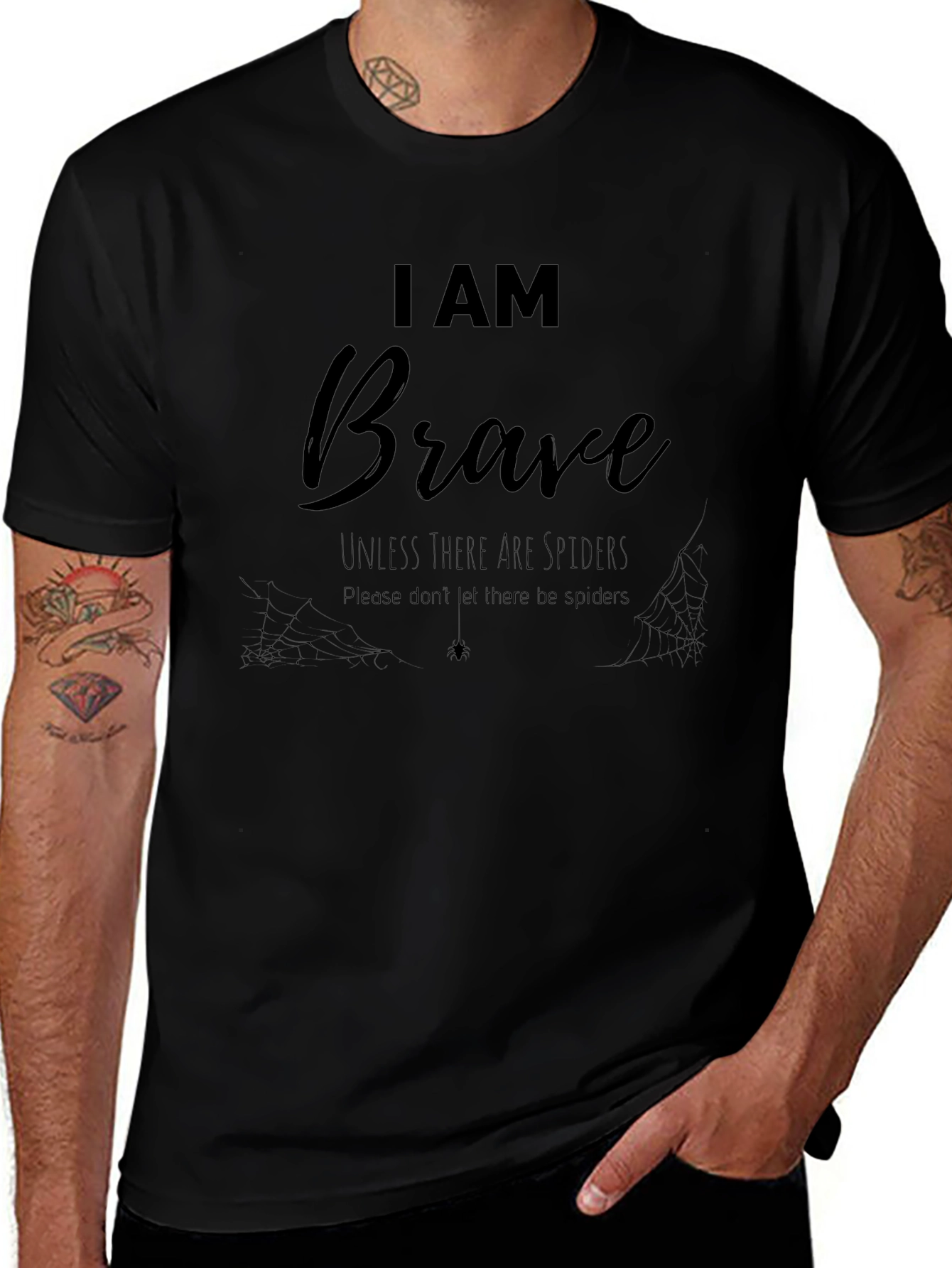 I Am Brave Spider Humor Graphic Tee