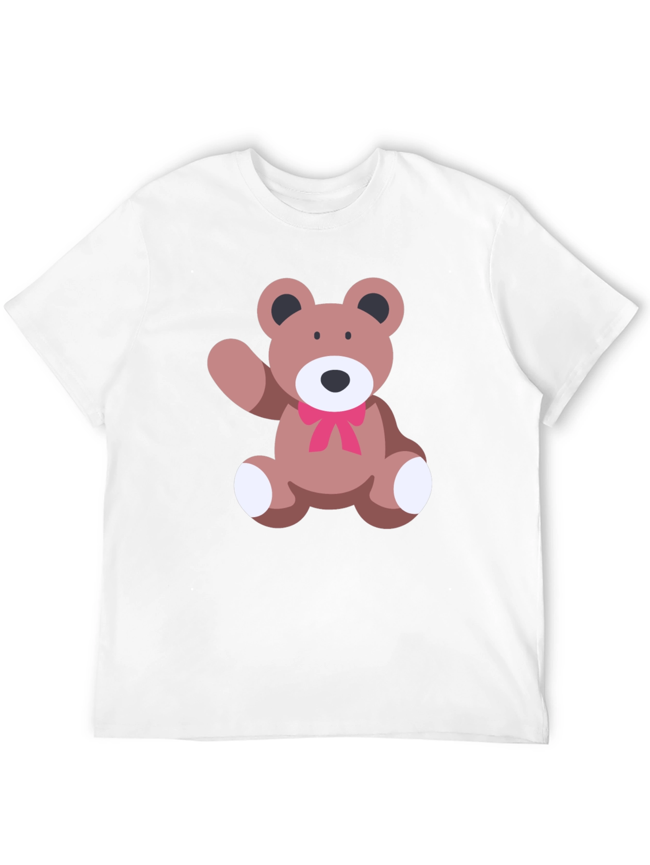 Cute Teddy Bear Graphic Black T-Shirt