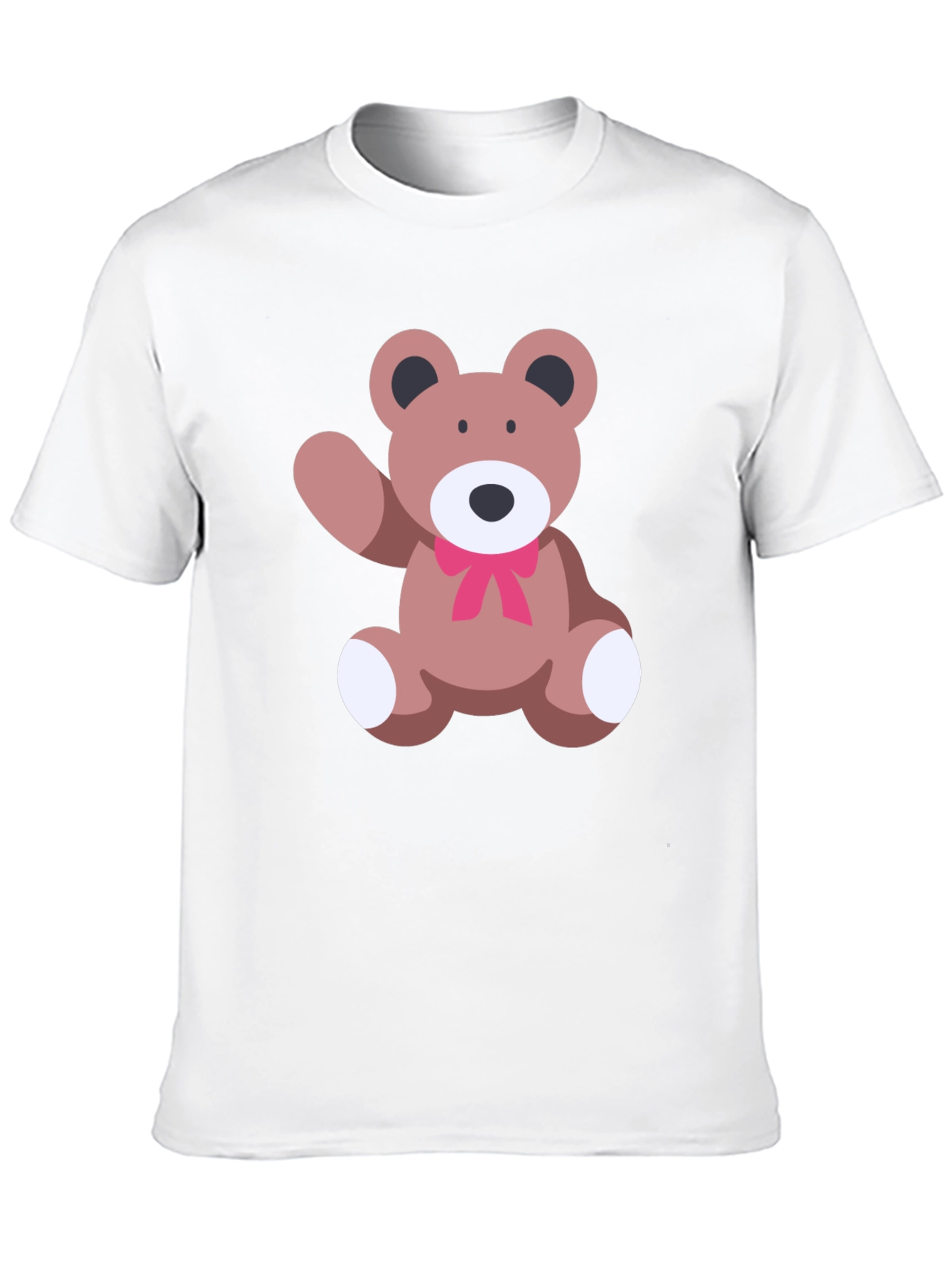 Cute Teddy Bear Graphic Black T-Shirt