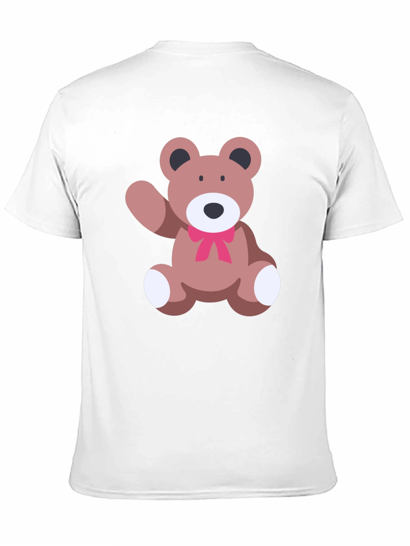 Cute Teddy Bear Graphic Black T-Shirt