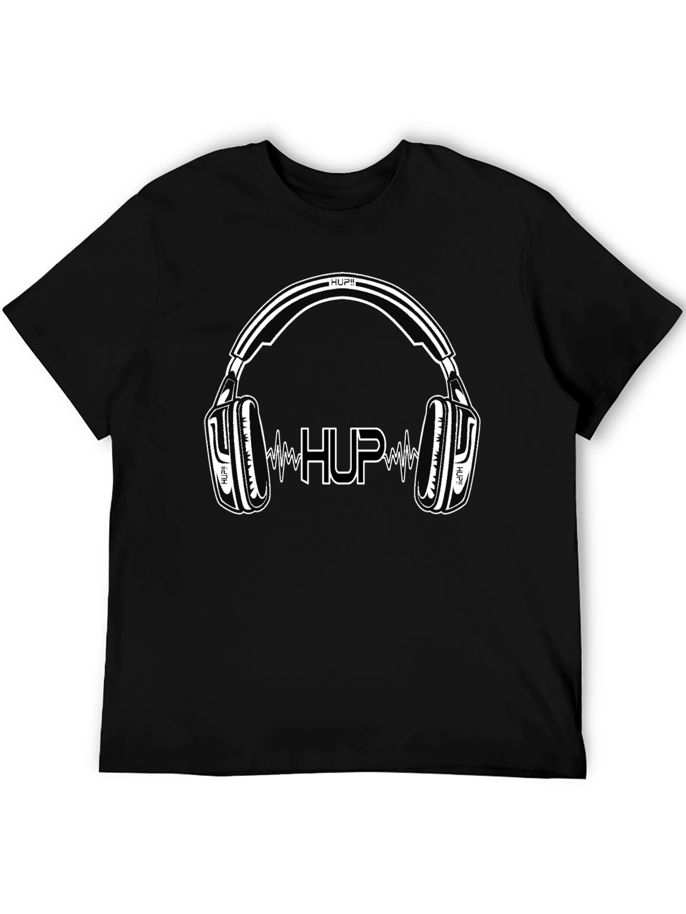 HUP Headphones Black Graphic T-Shirt