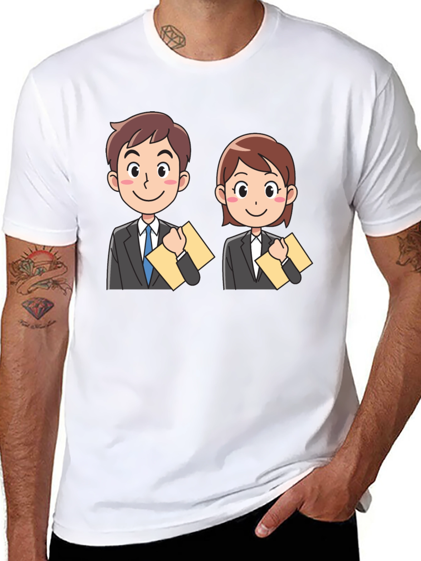 Cartoon Business People Graphic Tee