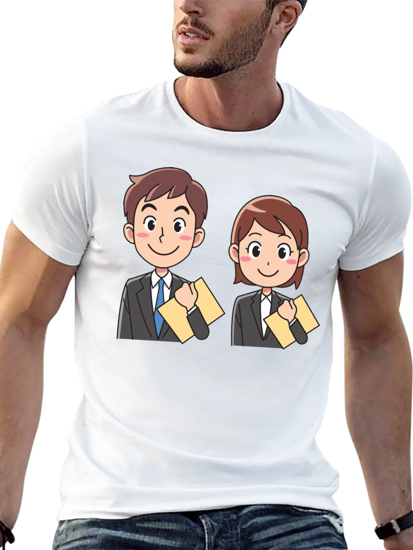 Cartoon Business People Graphic Tee