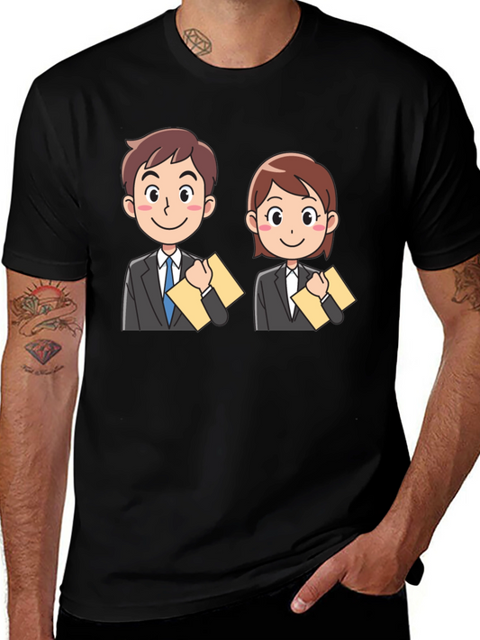 Cartoon Business People Graphic Tee