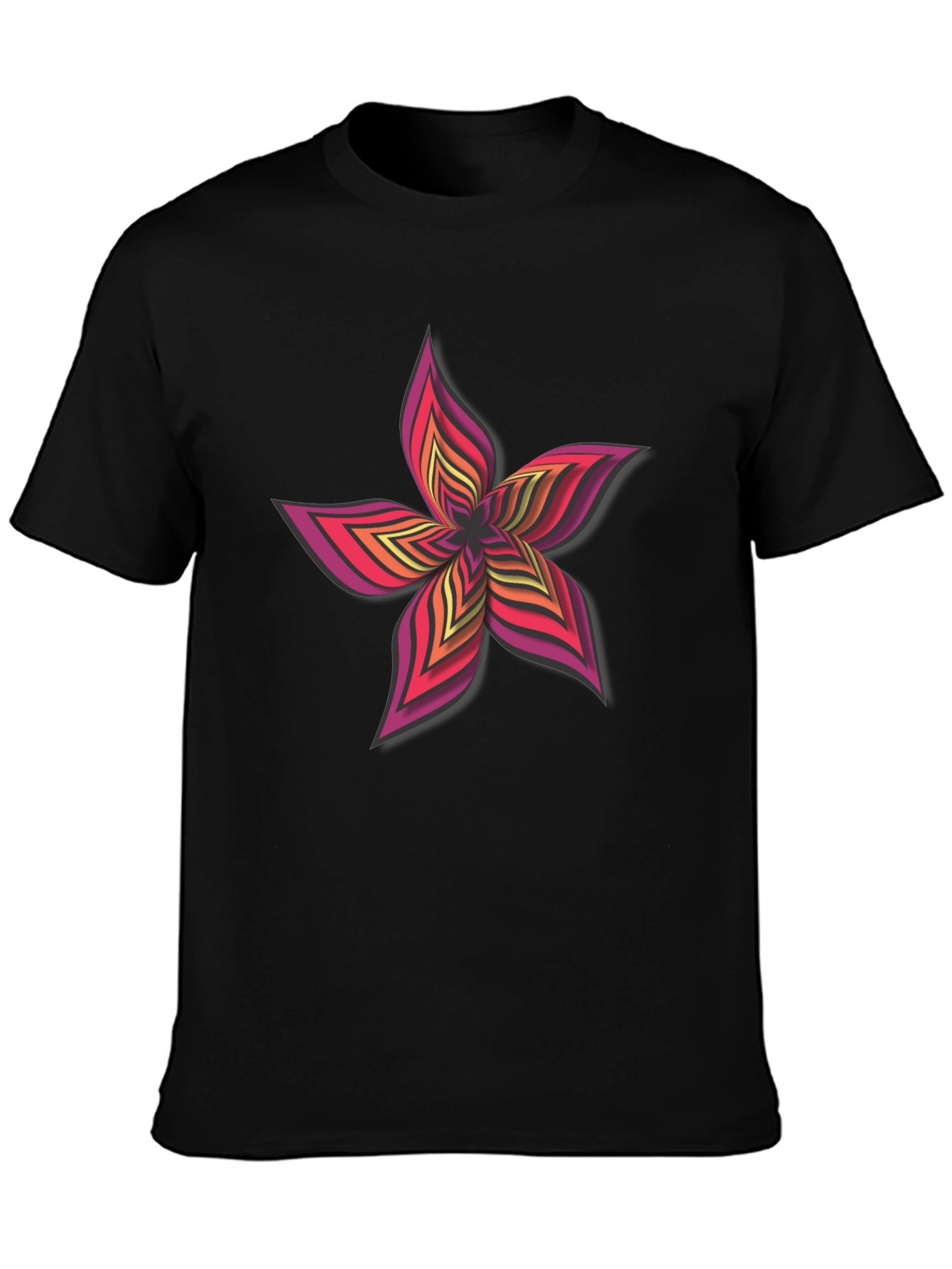 Bold Floral Graphic Print T-Shirt - Casual Wear