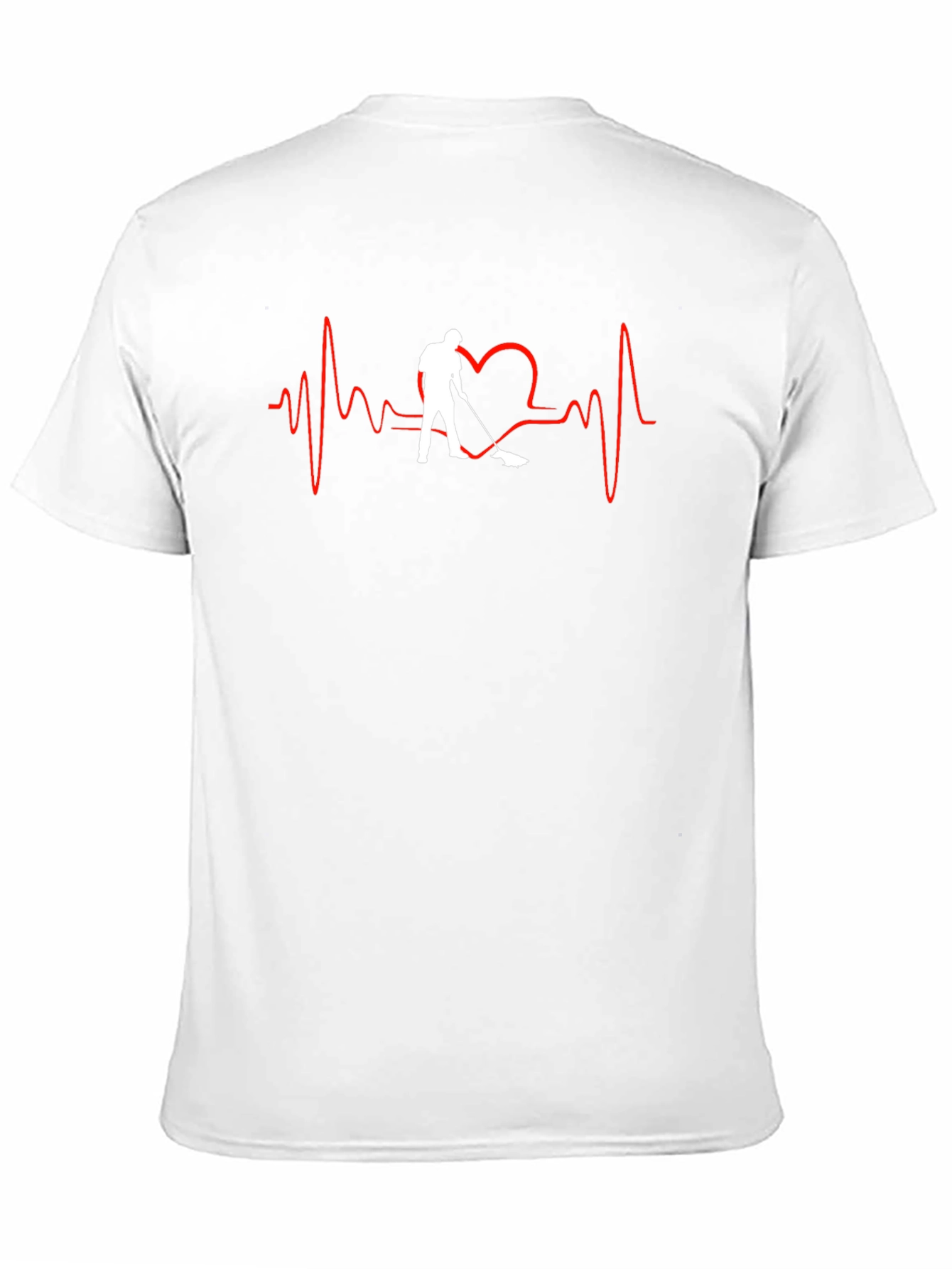 Heartbeat Hockey Player Black T-Shirt