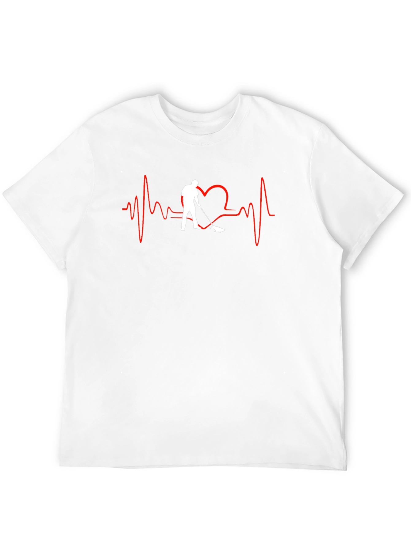 Heartbeat Hockey Player Black T-Shirt