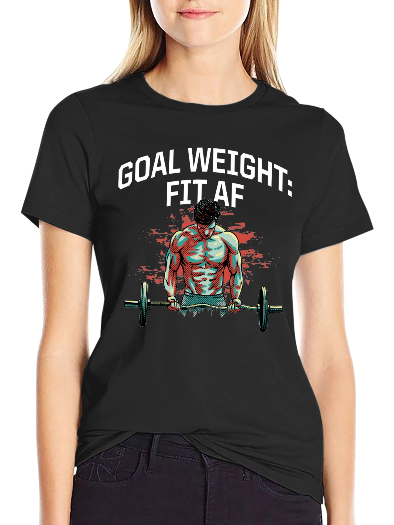 Goal Weight: Fit AF T-Shirt - Black Gym Tee
