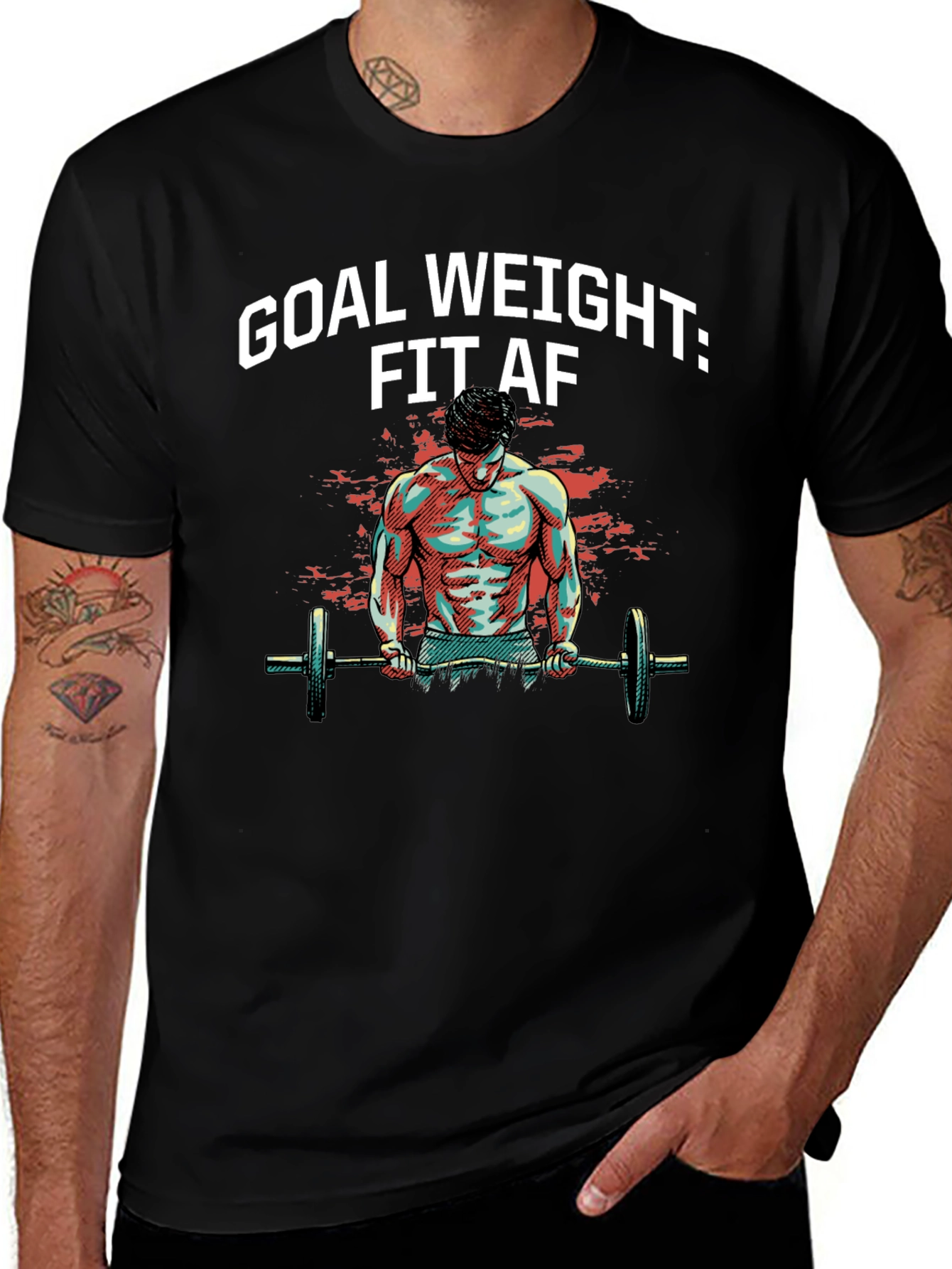 Goal Weight: Fit AF T-Shirt - Black Gym Tee
