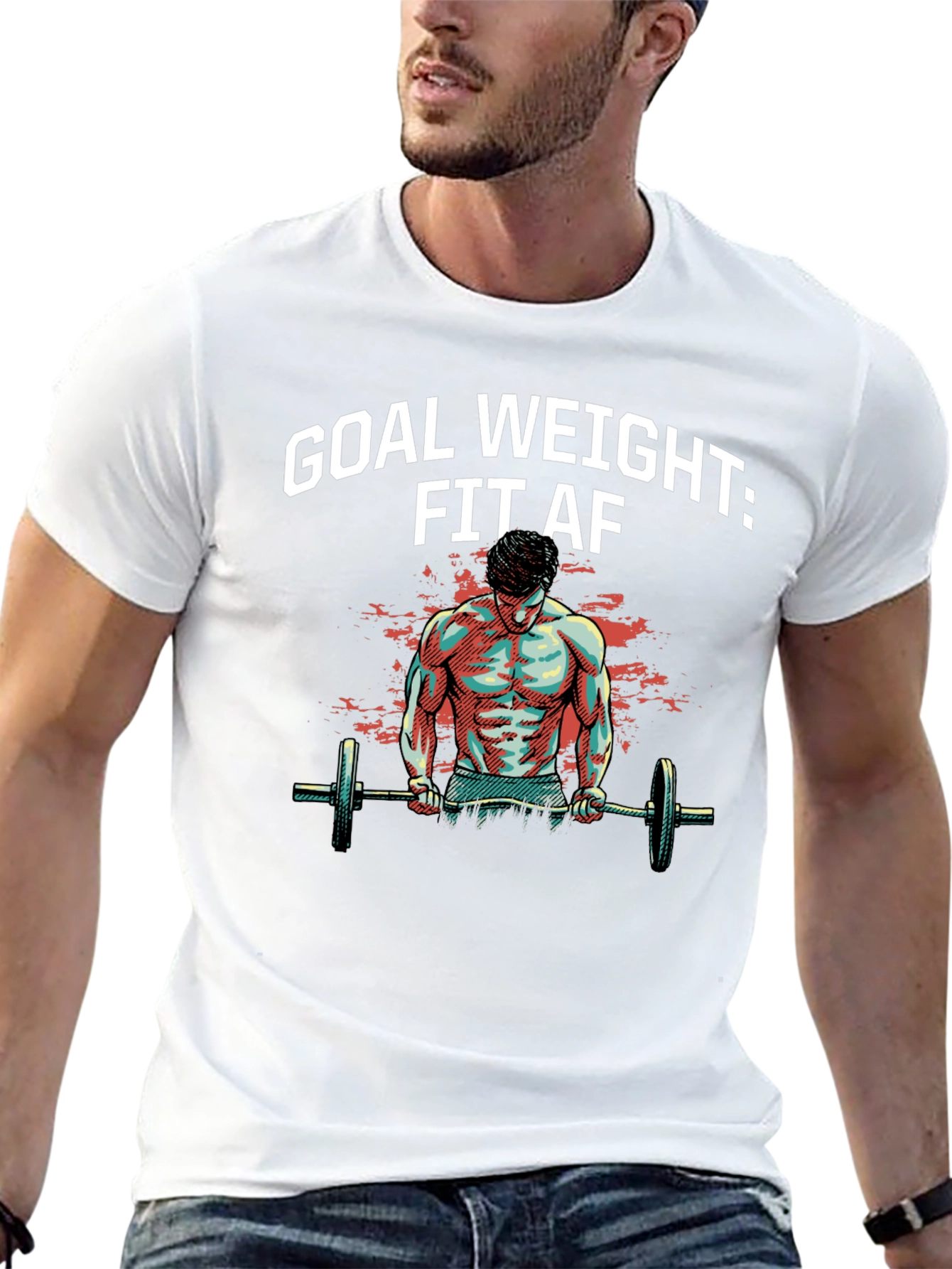 Goal Weight: Fit AF T-Shirt - Black Gym Tee