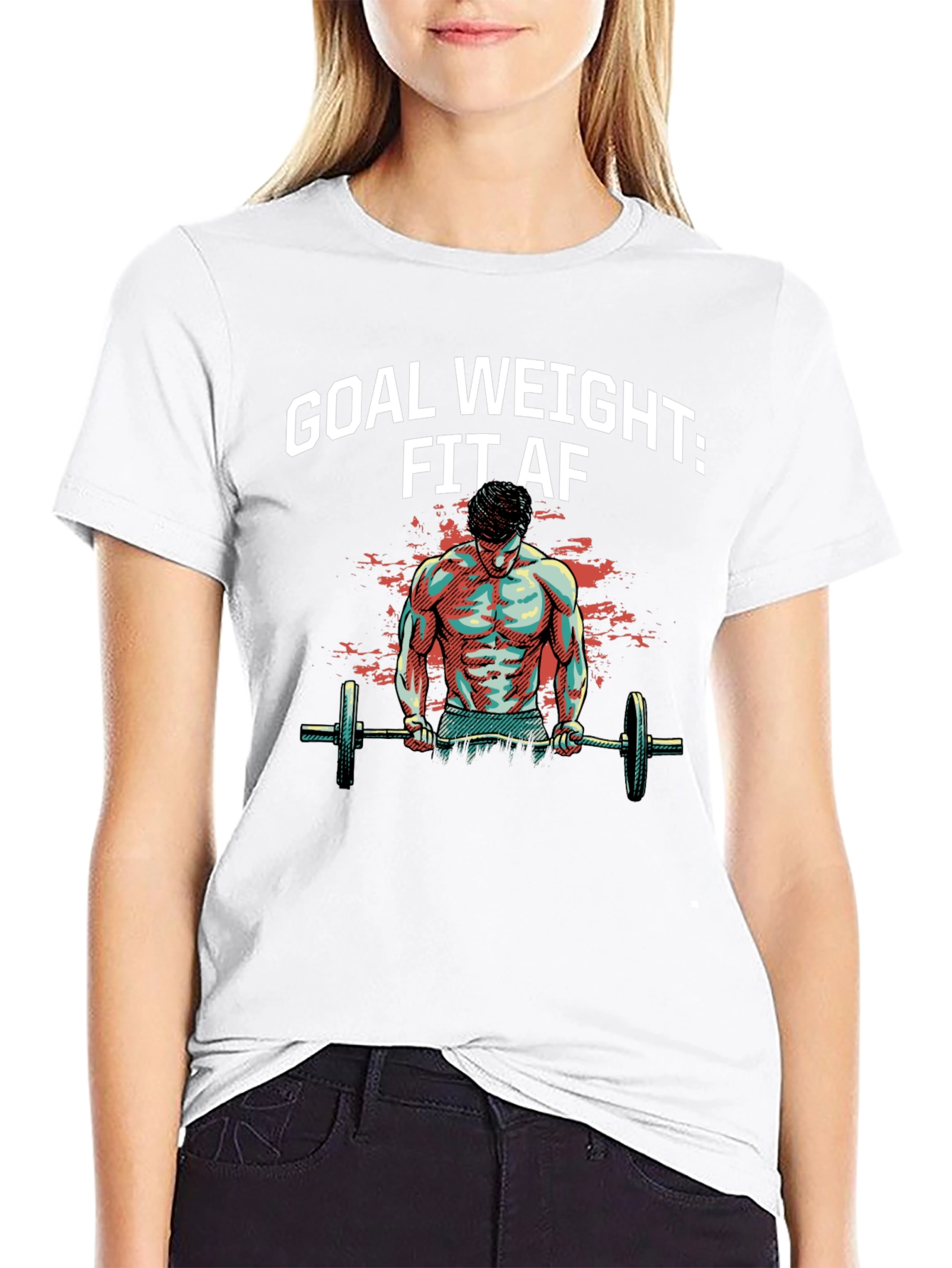 Goal Weight: Fit AF T-Shirt - Black Gym Tee