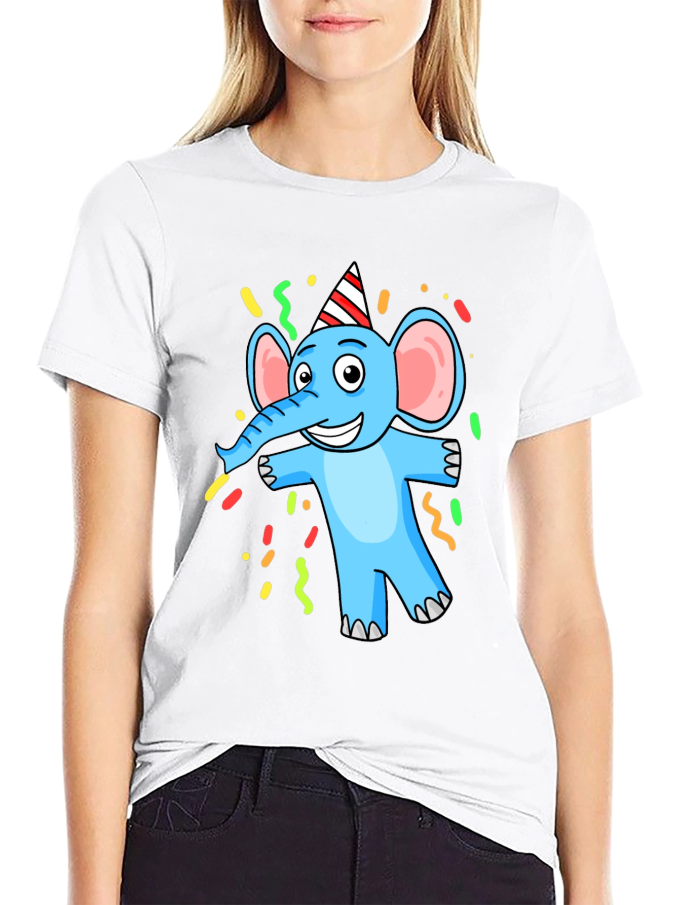 Cartoon Elephant Graphic T-Shirt - Party Animal
