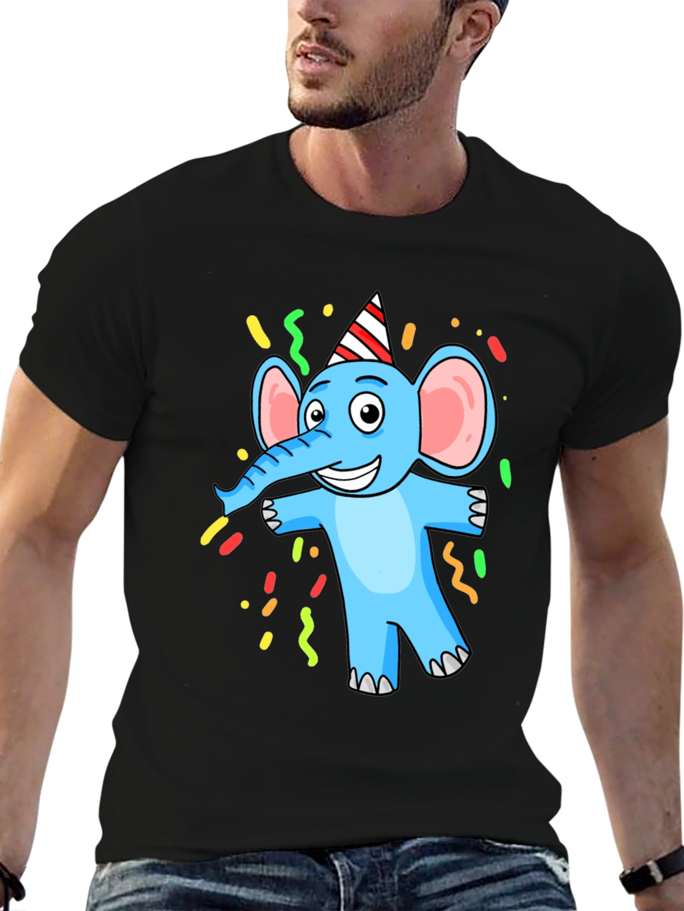 Cartoon Elephant Graphic T-Shirt - Party Animal