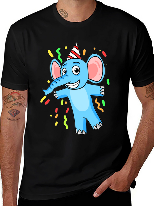 Cartoon Elephant Graphic T-Shirt - Party Animal