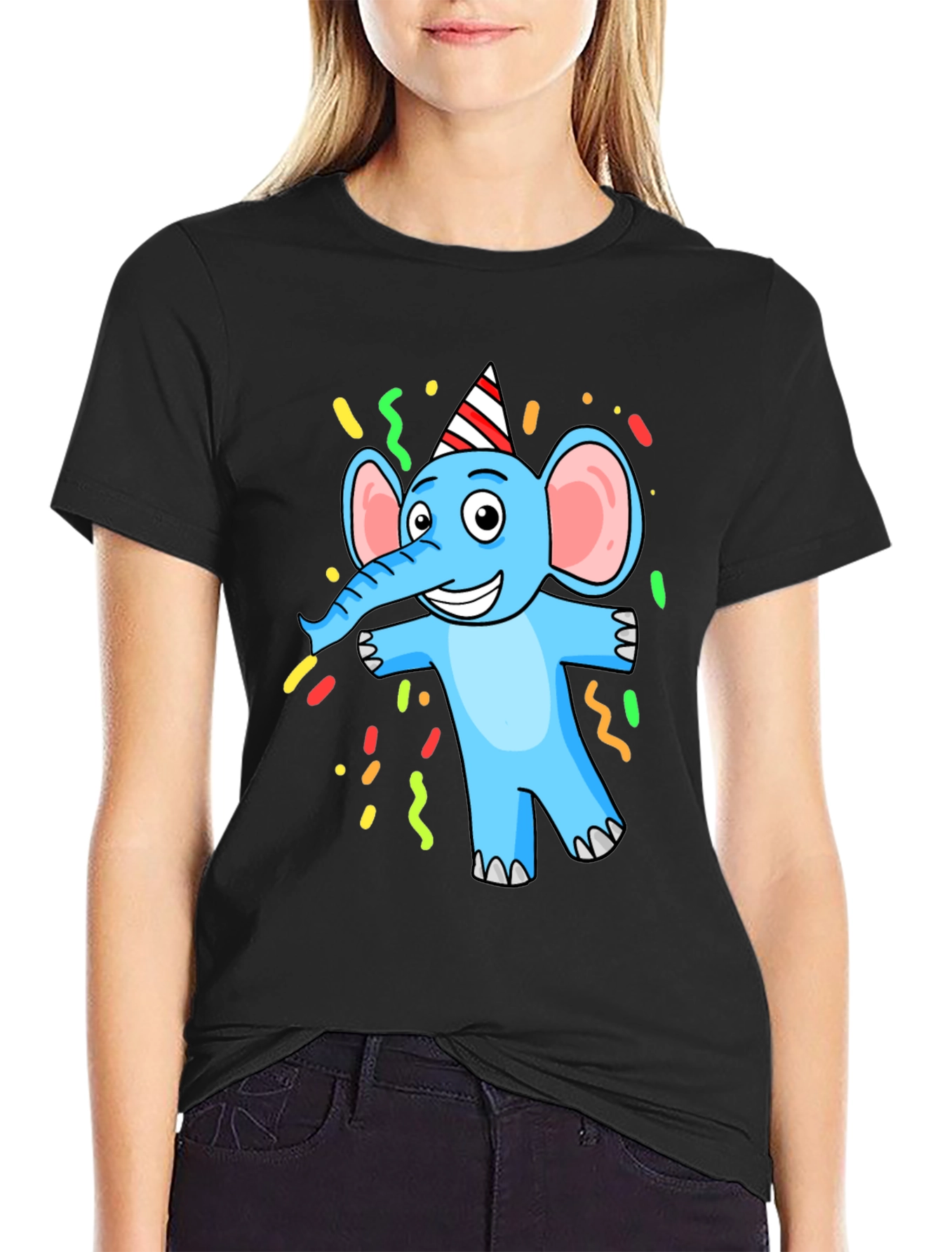 Cartoon Elephant Graphic T-Shirt - Party Animal