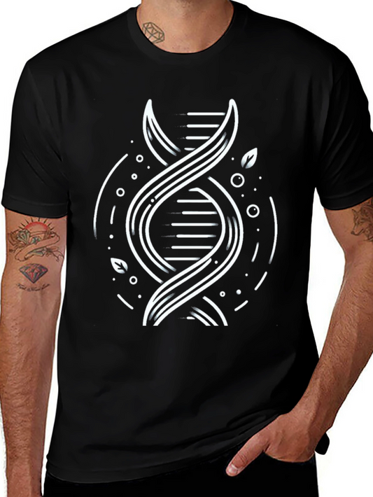 DNA Graphic Print Black T-Shirt